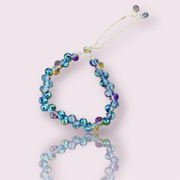 Blue Swarovski Beaded Bracelet - Picture 2 of 11